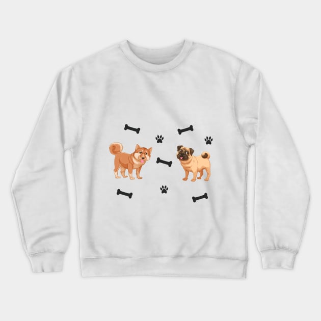 French Bulldog Akita Inu Dog Crewneck Sweatshirt by chilla09